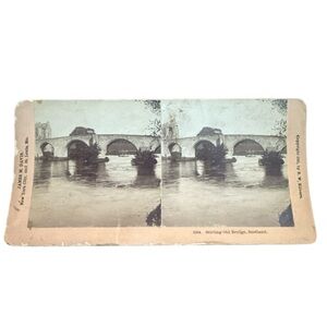Stereoview Photo Card 1800's Stirling Old Bridge Scotland 6284 Vintage Ephemera